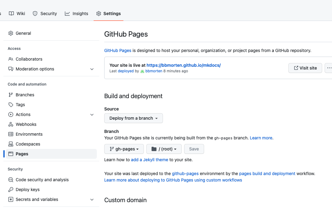 Settings-->Pages